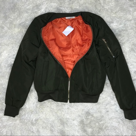 Charlotte Russe Jackets & Blazers - Navy Green bomber jacket BRAND NEW WITH TAGS